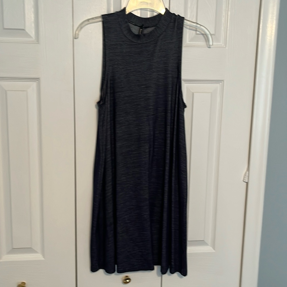Denim-look A-line knit dress
